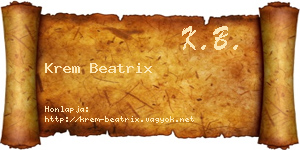 Krem Beatrix névjegykártya